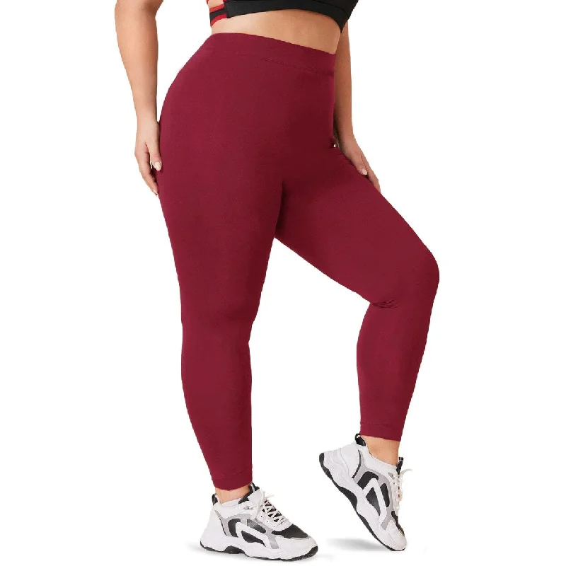 2Pack Womens Plus Size High Waisted UltraSoft Yoga Leggings AnkleLength