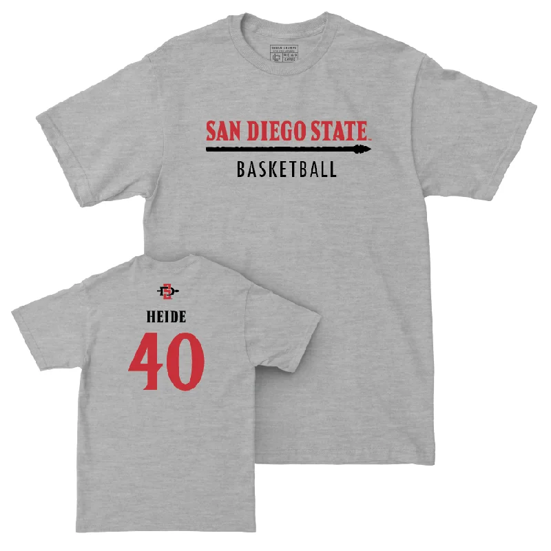 SDSU Men's Basketball Sport Grey Classic Tee - Miles Heide #40