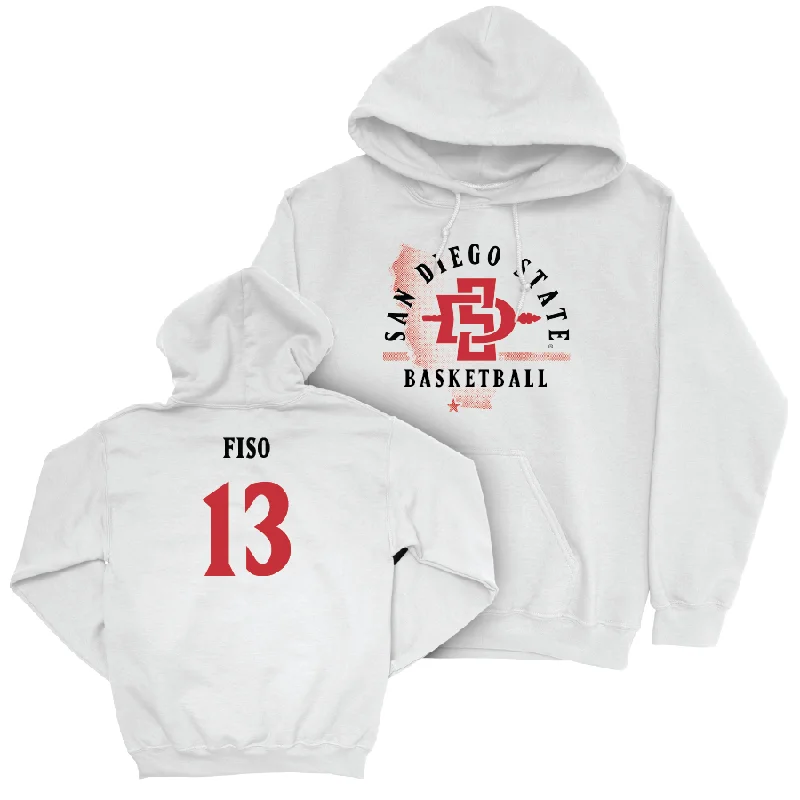 SDSU Women's Basketball White State Hoodie - Meghan Fiso #13