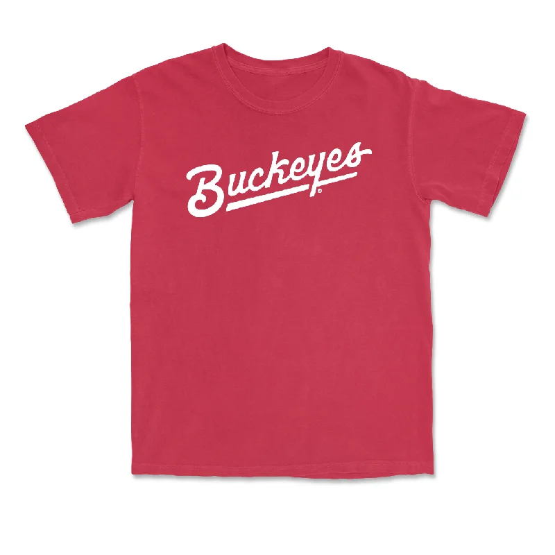 Red Women's Basketball Script Tee - Madison Greene