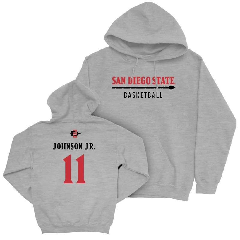 SDSU Men's Basketball Sport Grey Classic Hoodie - Demarshay Johnson Jr. #11