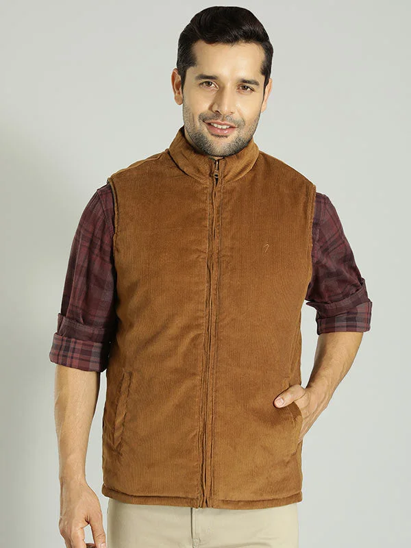 Men Printed Sleeveless Gilet Jacket