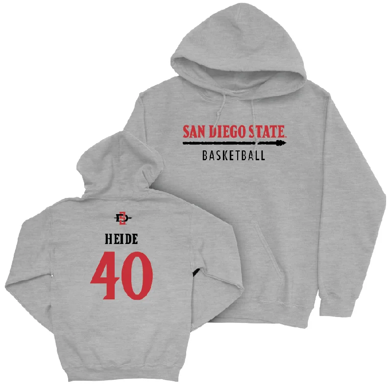 SDSU Men's Basketball Sport Grey Classic Hoodie - Miles Heide #40