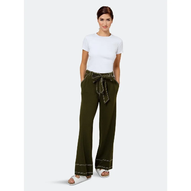 Leota Women's Aubrey Pants In Solid Kalamata Medium Lord & Taylor Green Size M