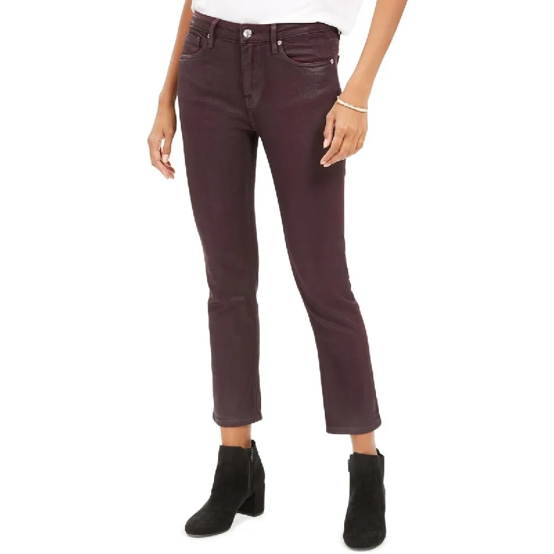 Vigoss Women's Coated High Rise Straight Leg Jeans Purple Size 30