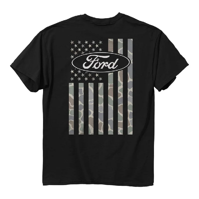 Ford - Logo USA Camo Flag T-Shirt