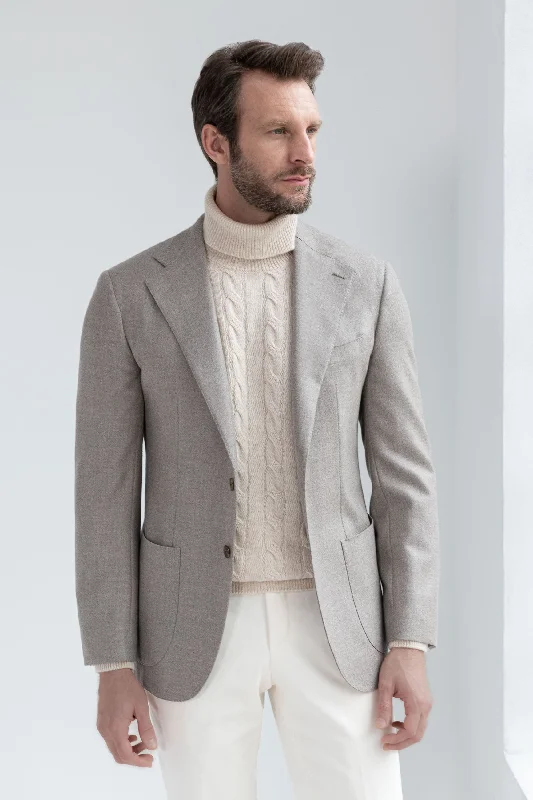 Beige jacket in wool and cashmere - Made in Italy