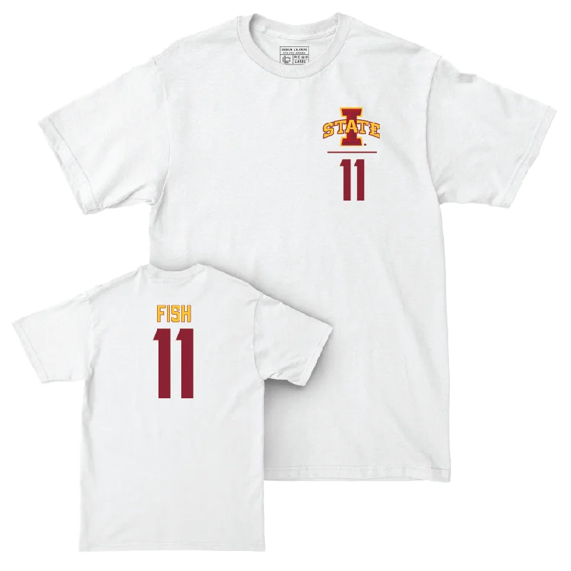 Iowa State Men's Basketball White Logo Comfort Colors Tee - Kayden Fish