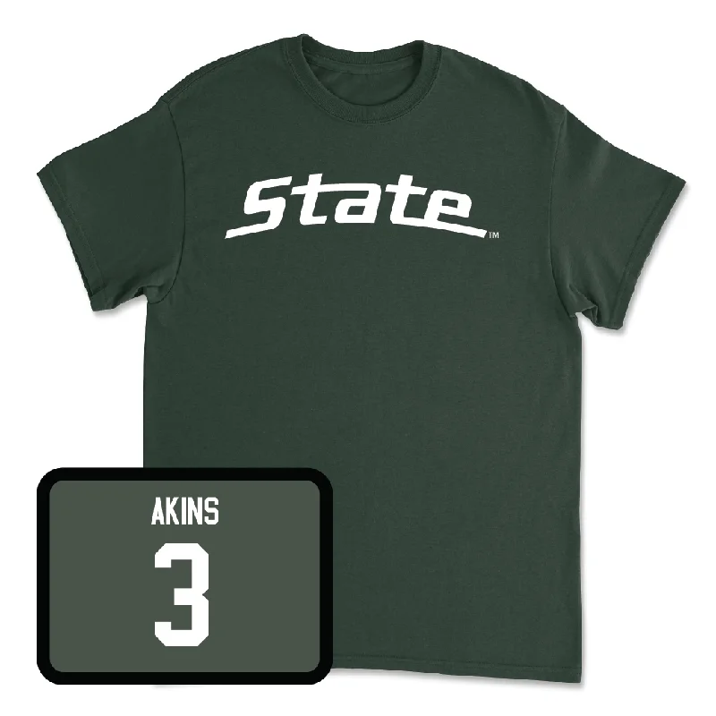 Green Men's Basketball State Tee - Jaden Akins