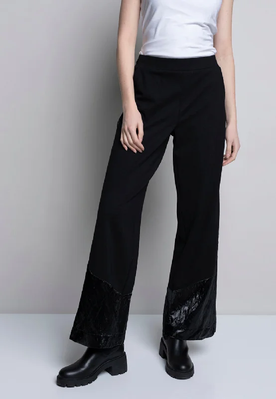 Wide-Leg Pants With Waxed Inserts