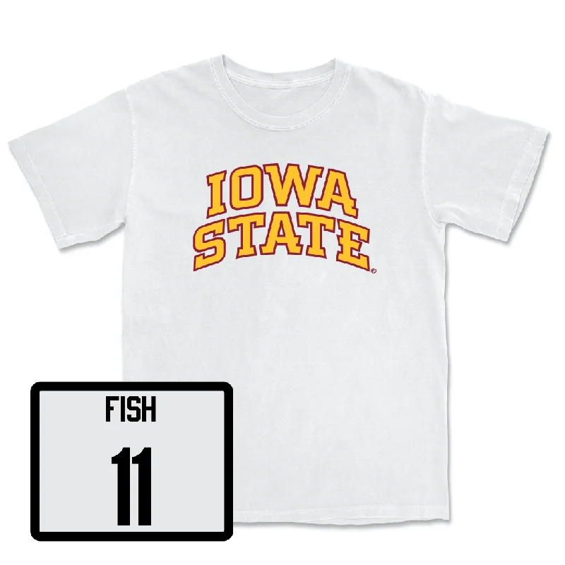 Iowa State Men's Basketball White Comfort Colors Tee - Kayden Fish