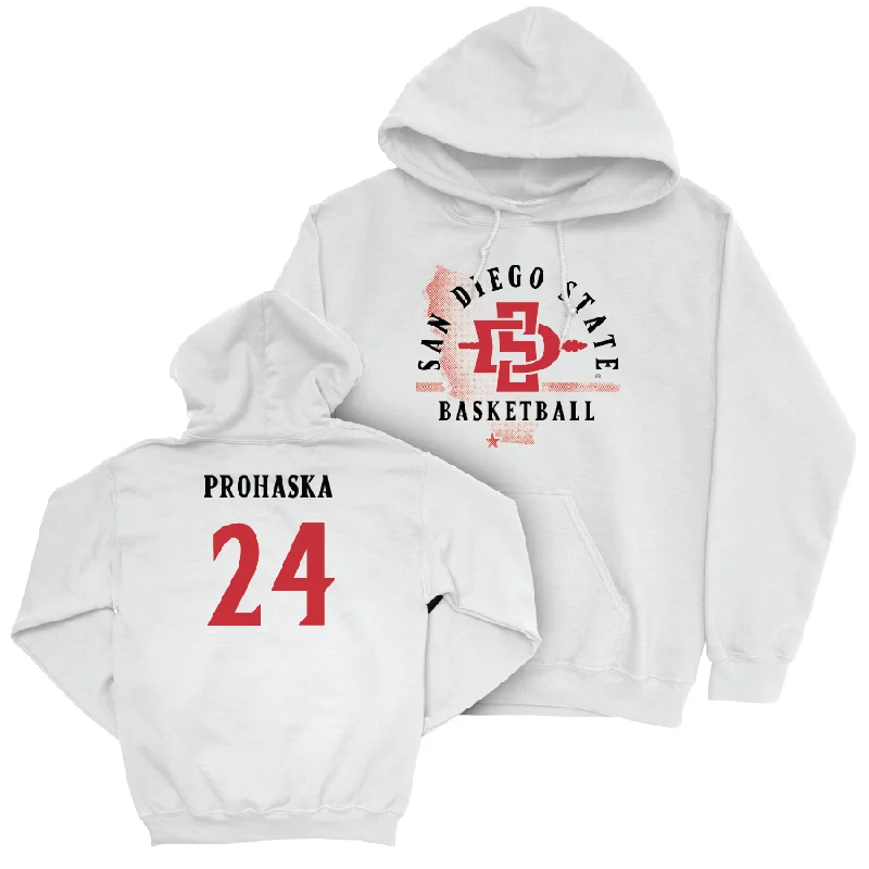 SDSU Women's Basketball White State Hoodie - Abby Prohaska #24