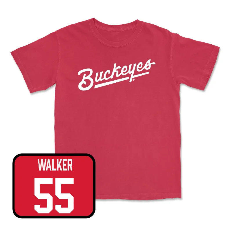 Red Women's Basketball Script Tee - Eboni Walker