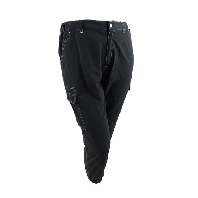 Champion Women's Ripstop Cropped Cargo Pants (L, Black)