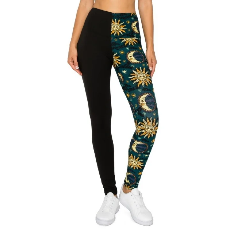 Spliced 5-inch Long Yoga Style Banded Lined Knit Legging With High Waist