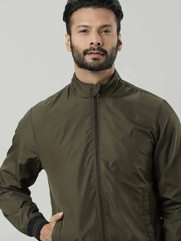 Men Solid Full Sleeve Bomber Jacket