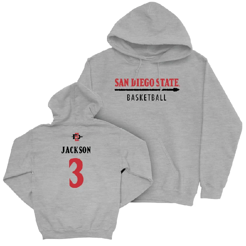 SDSU Women's Basketball Sport Grey Classic Hoodie - Alyssa Jackson #3