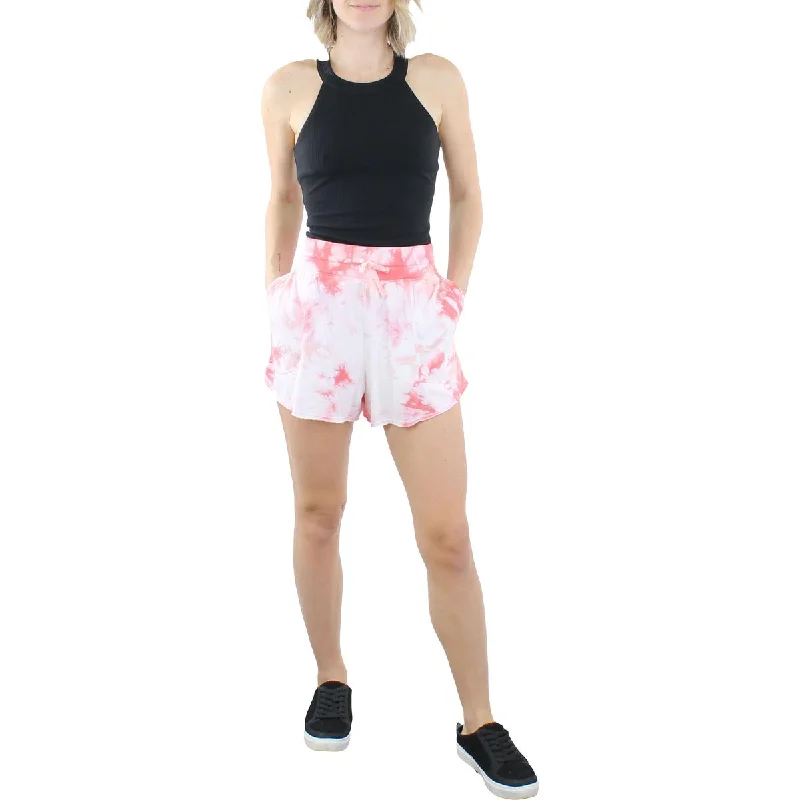 Womens Tie Dye Raw Hem Casual Shorts