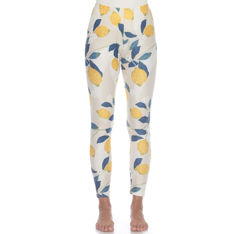 White Mark Womens Tropical Print Stretch Leggings