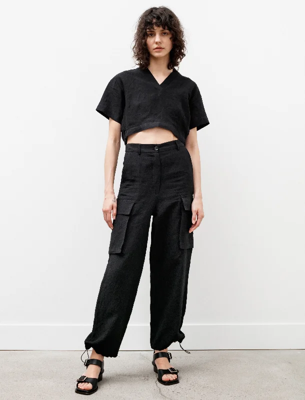 Cargo Pants Linen Black