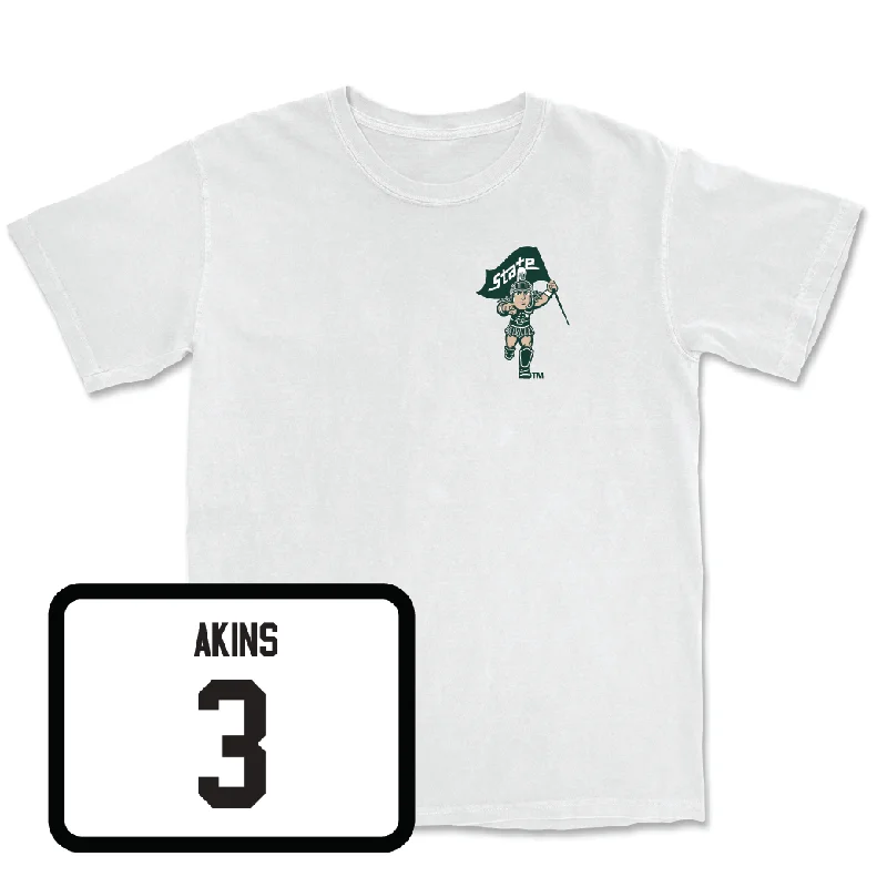 Men's Basketball White Sparty Comfort Colors Tee - Jaden Akins