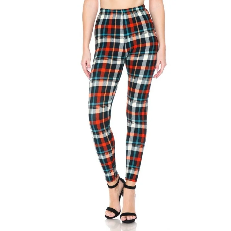 Multi Printed High-Waist Leggings with An Elasticized Waist Band