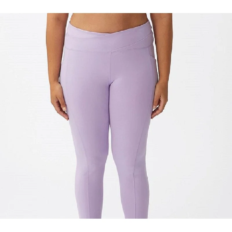 COTTON ON Women's Active Ultra Soft Cross Over Full Length Tight Pants Purple Size 12W