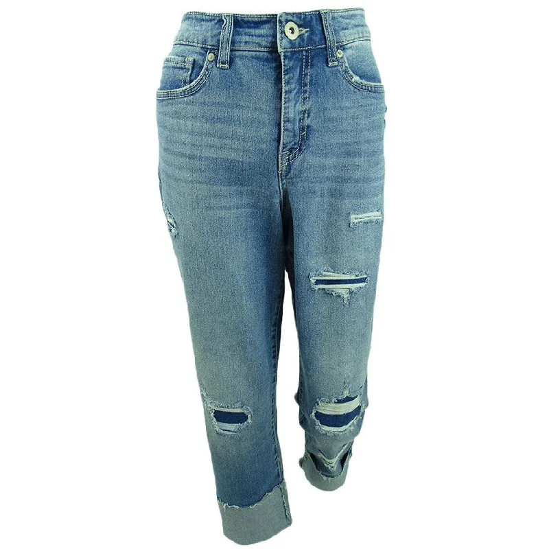 Style & Co. Women's Ripped Crop Straight Jeans