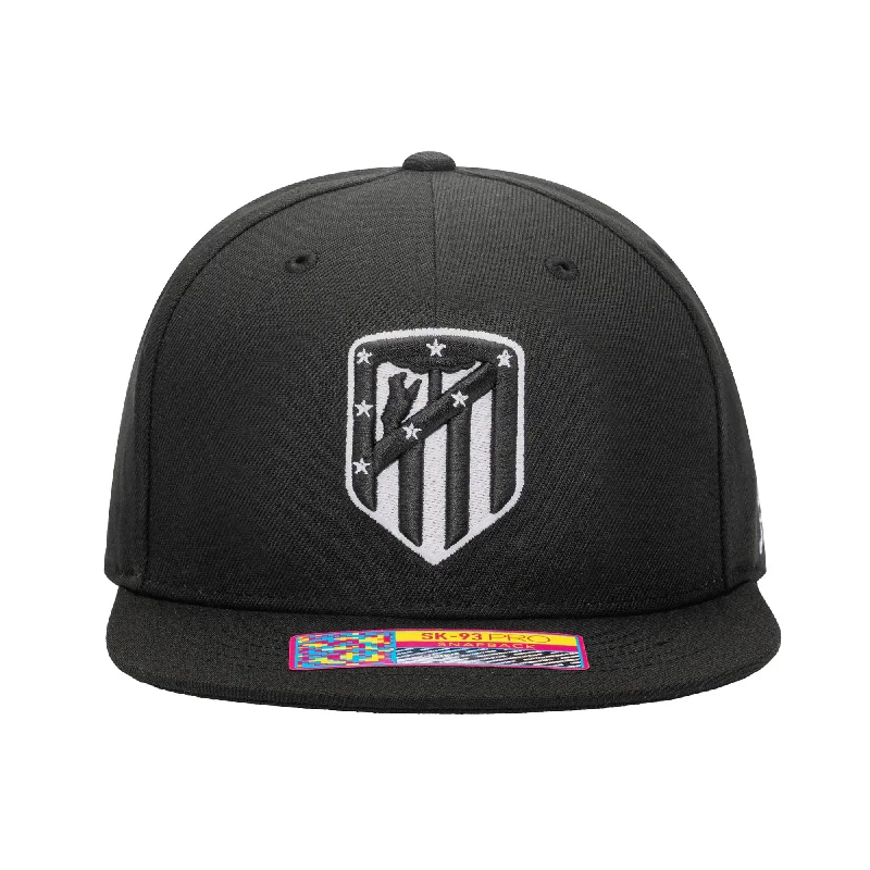 Fan Ink Atletico Madrid Snapback Hat Black/Silver