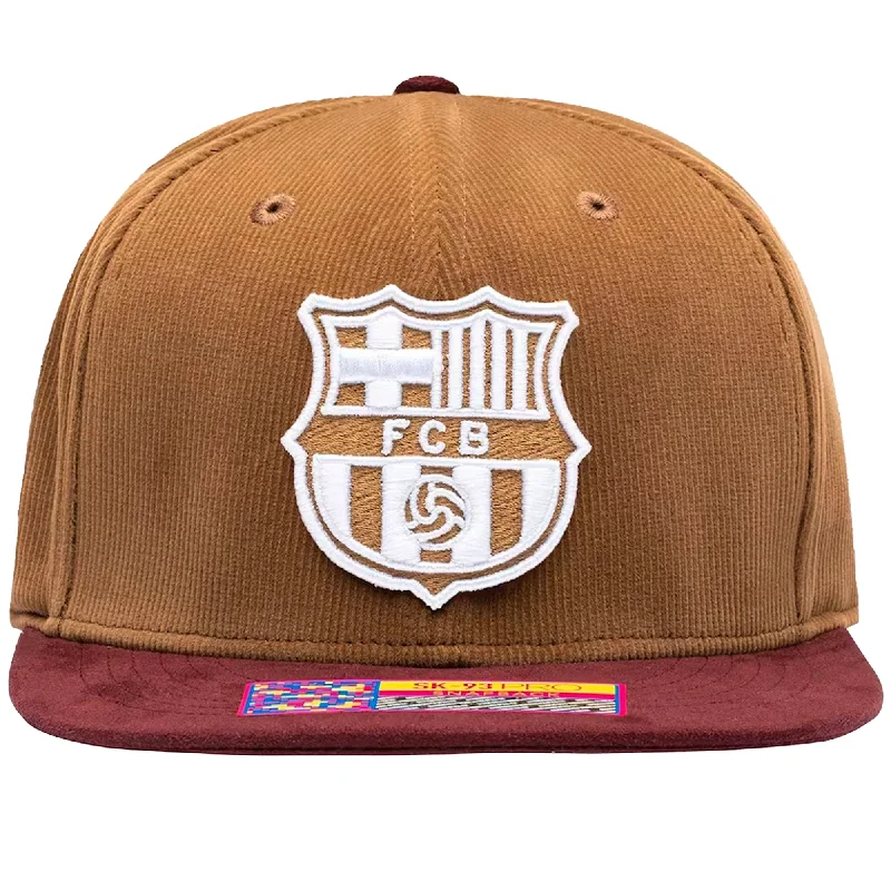 Fan Ink FC Barcelona Snapback Hat Brown