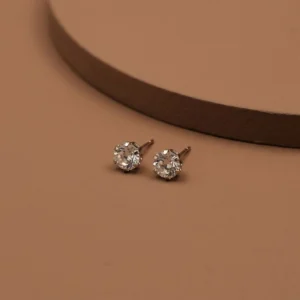 Crystal Solitaire Stud Earrings