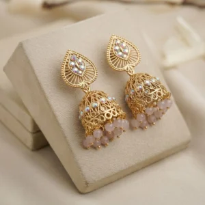 Gold Blush Pink Jhumkis