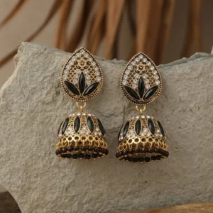 Noir Elegance Jhumka Earrings